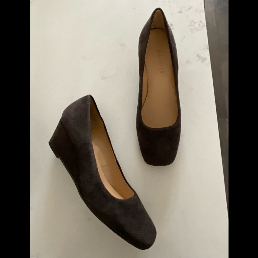 Talbots Lucha2-M/F Suede Platform Wedge, Color Coffee Bean, Size 6-1/2M
